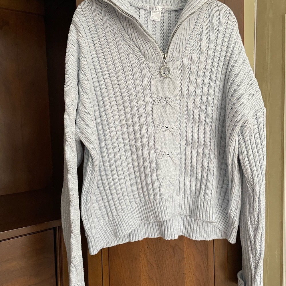 VENUS Light Soft Blue Cowl Neck Sweater XL